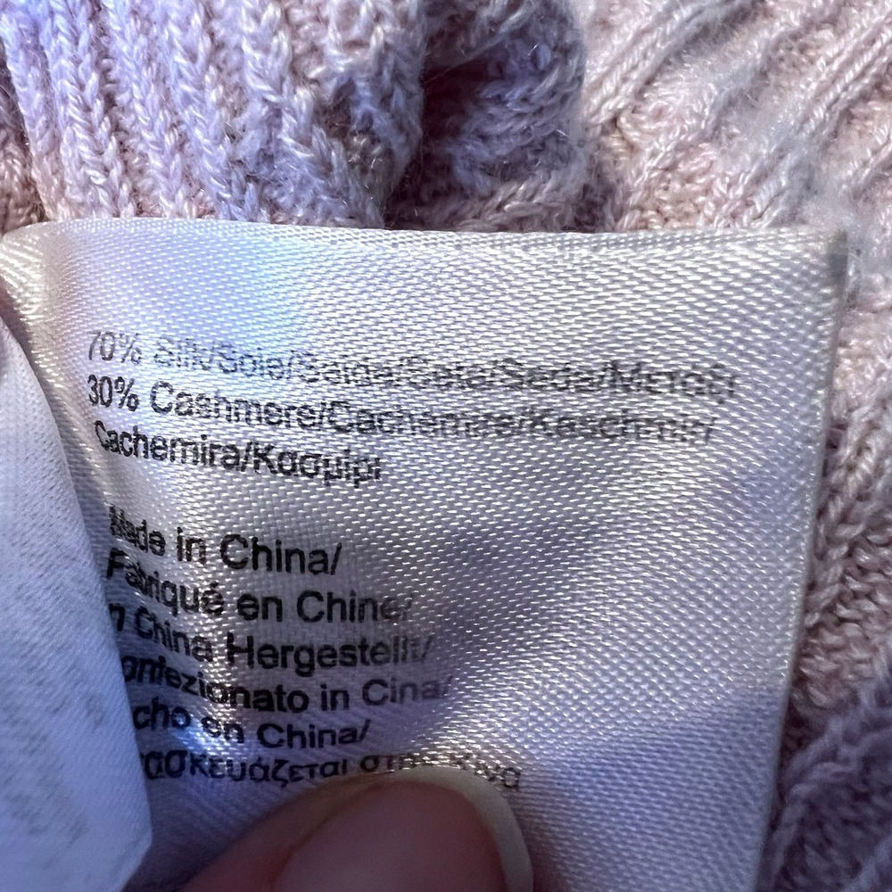 Brooks Brothers Silk Cashmere Cable Knit Cardigan Pink V-Neck‎ XL - Picture 4 of 7